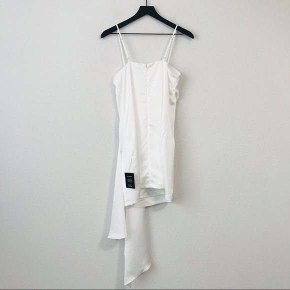 New! Lulus Romantic Allure White Satin Wedding Bridal Mini Dress - Picture 4 of 11